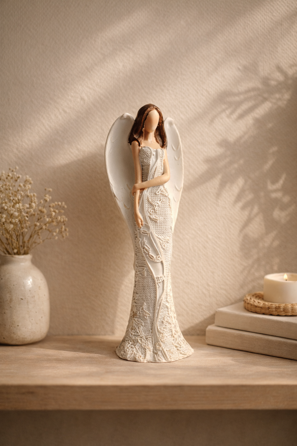 Minimal White Angel Showpiece for Calm Spaces
