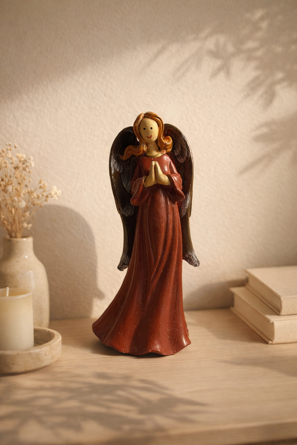 Earth-Toned Angel Sculpture – Calm Home Decor