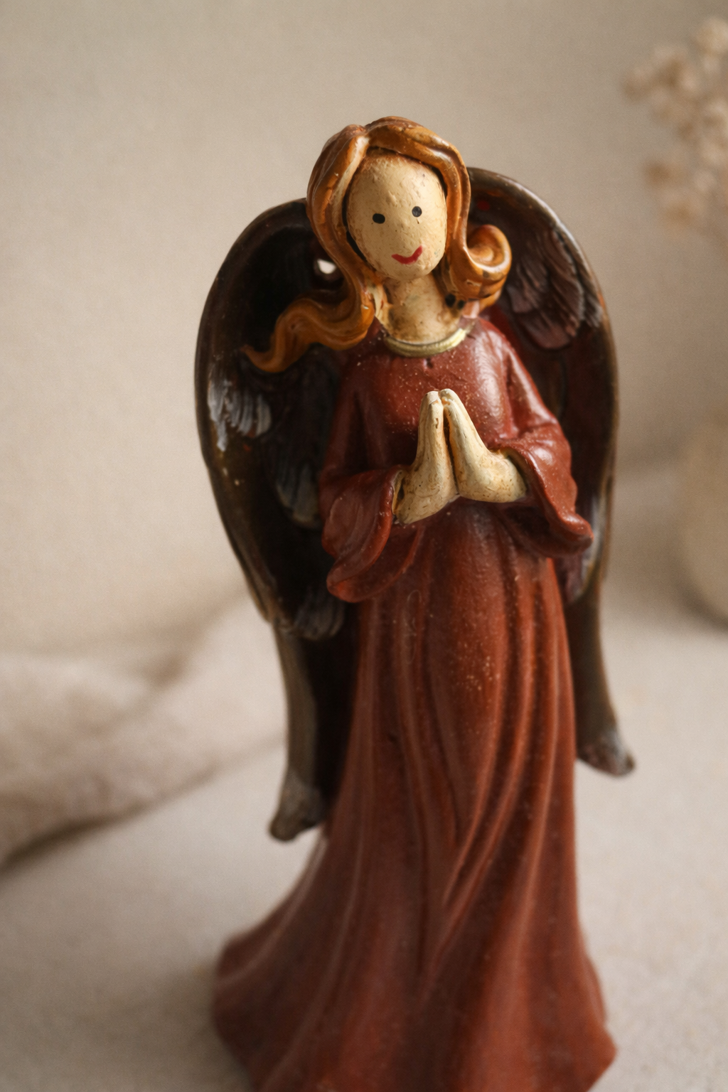 Earth-Toned Angel Sculpture – Calm Home Decor