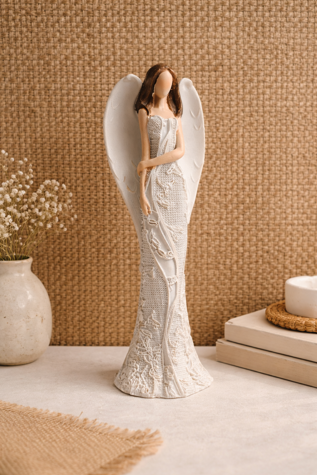 Minimal White Angel Showpiece for Calm Spaces